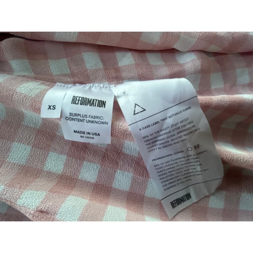RARE Archival Reformation Surplus Baby Pink Gingham Wrap Dress XS - Picture 6 of 9